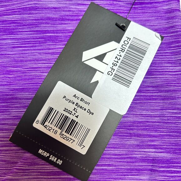 FourLaps NWT Arc Purple Space Dye High Rise Bike Workout Shorts Size XL - Picture 5 of 9